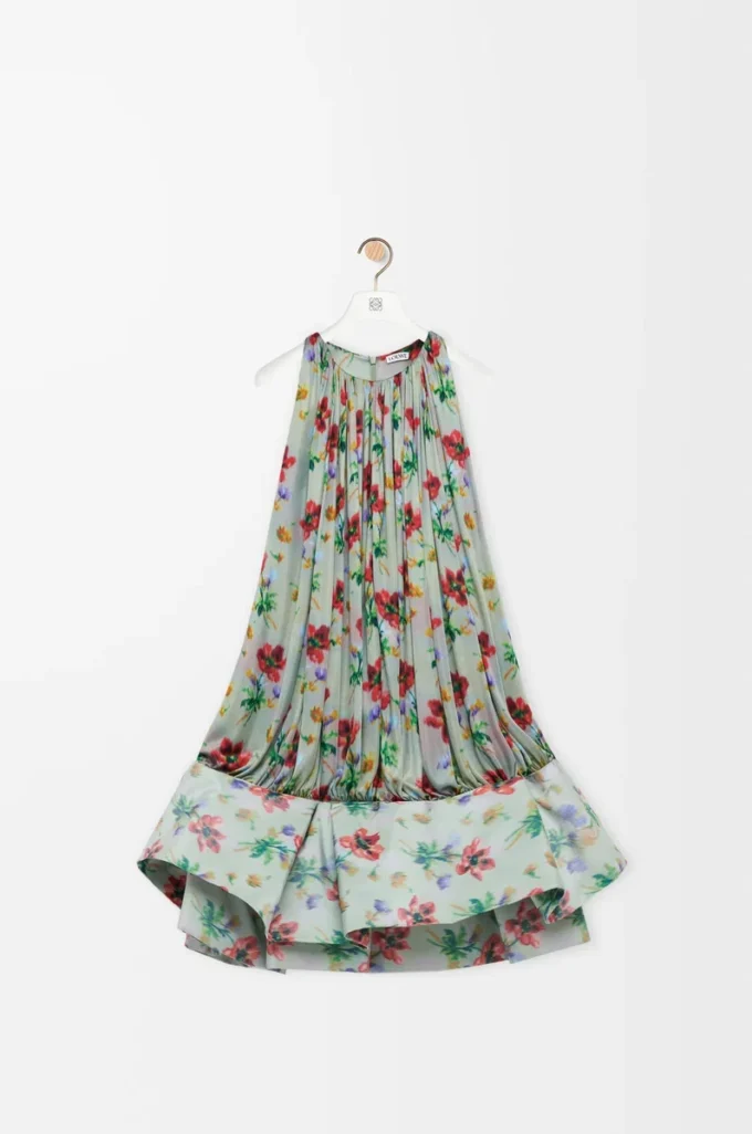Flamenco dress in viscose Green/Red Flamenco dress in viscose Green/Red