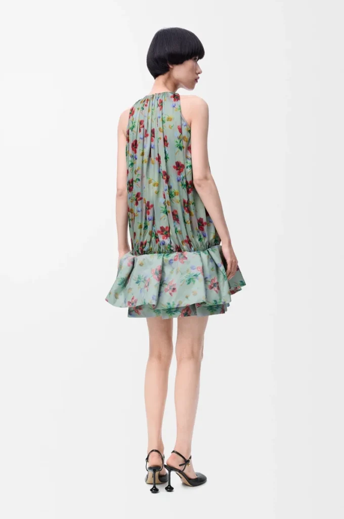 Flamenco dress in viscose Green/Red Flamenco dress in viscose Green/Red