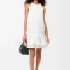 Flamenco dress in viscose White Flamenco dress in viscose White