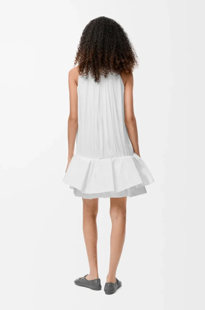 Flamenco dress in viscose White Flamenco dress in viscose White