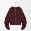 Flamenco hoodie in cotton and cashmere Dark Burgundy Flamenco hoodie in cotton and cashmere Dark Burgundy