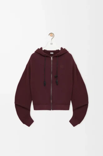 Flamenco hoodie in cotton and cashmere Dark Burgundy
