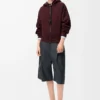 Flamenco hoodie in cotton and cashmere Dark Burgundy Flamenco hoodie in cotton and cashmere Dark Burgundy