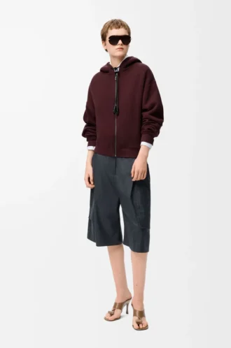 Flamenco hoodie in cotton and cashmere Dark Burgundy