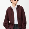 Flamenco hoodie in cotton and cashmere Dark Burgundy Flamenco hoodie in cotton and cashmere Dark Burgundy