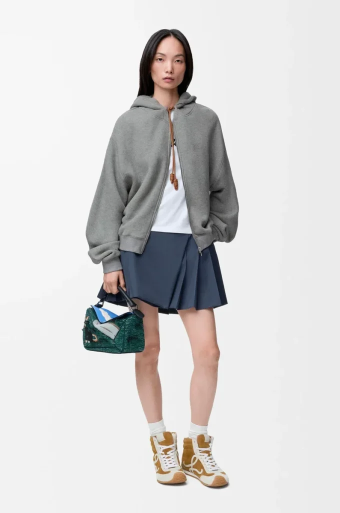 Flamenco hoodie in cotton and cashmere Grey Flamenco hoodie in cotton and cashmere Grey