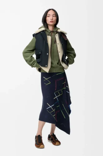 Flamenco hoodie in cotton and cashmere Khaki Green