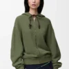 Flamenco hoodie in cotton and cashmere Khaki Green Flamenco hoodie in cotton and cashmere Khaki Green