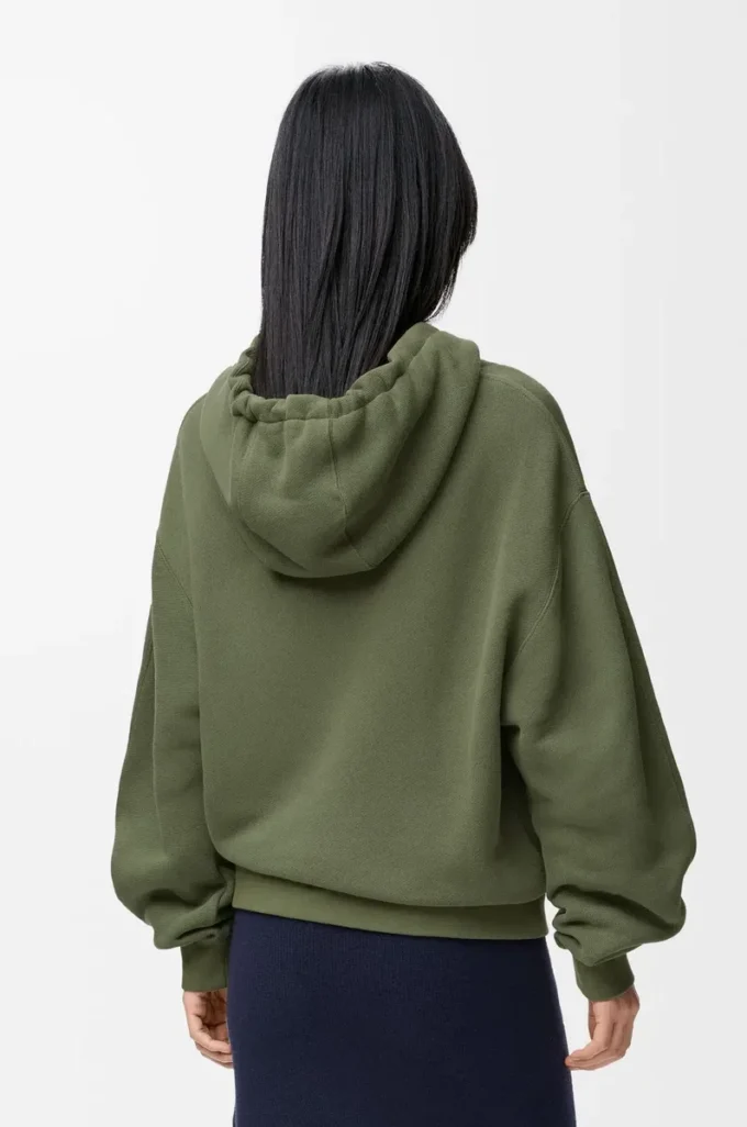 Flamenco hoodie in cotton and cashmere Khaki Green Flamenco hoodie in cotton and cashmere Khaki Green