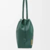 Flamenco logo tote in nappa calfskin Evergreen Flamenco logo tote in nappa calfskin Evergreen