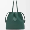 Flamenco logo tote in nappa calfskin Evergreen Flamenco logo tote in nappa calfskin Evergreen