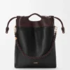 Flamenco purse tote in mellow nappa lambskin Black/Dark Chestnut Flamenco purse tote in mellow nappa lambskin Black/Dark Chestnut
