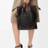 Flamenco purse tote in mellow nappa lambskin Black/Dark Chestnut Flamenco purse tote in mellow nappa lambskin Black/Dark Chestnut