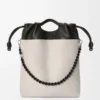 Flamenco purse tote in mellow nappa lambskin Light Ghost/Black Flamenco purse tote in mellow nappa lambskin Light Ghost/Black