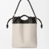 Flamenco purse tote in mellow nappa lambskin Light Ghost/Black Flamenco purse tote in mellow nappa lambskin Light Ghost/Black