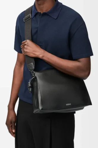 Flamenco satchel in shiny supple calfskin Black