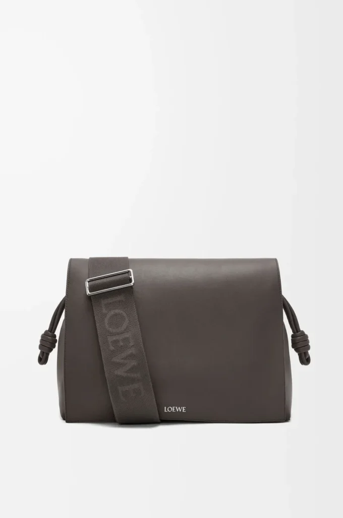 Flamenco satchel in shiny supple calfskin Dark Grey Flamenco satchel in shiny supple calfskin Dark Grey