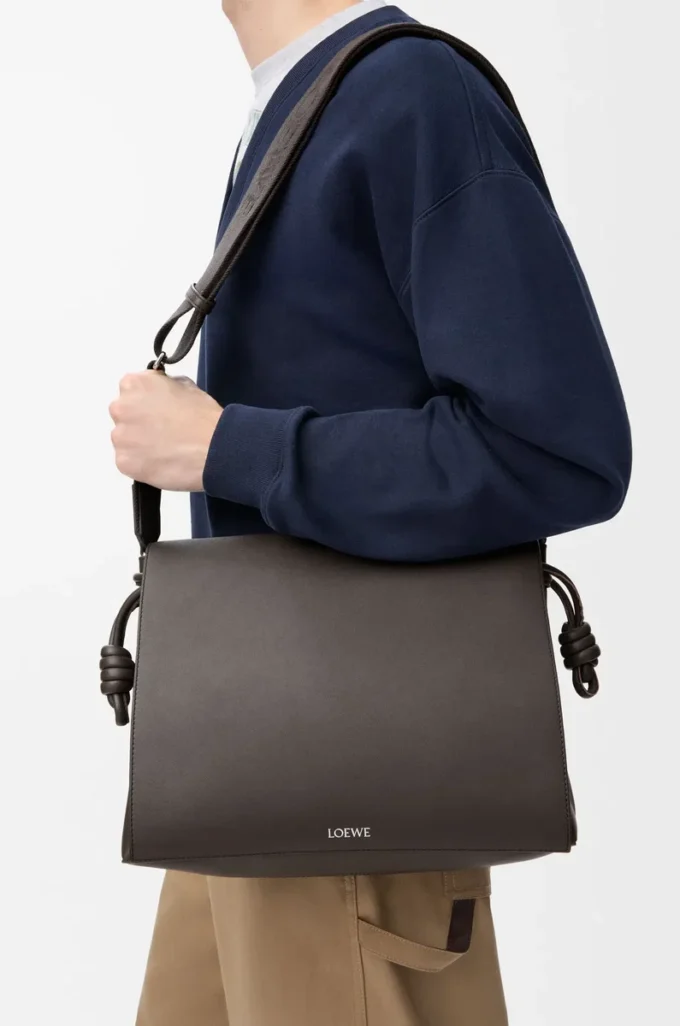 Flamenco satchel in shiny supple calfskin Dark Grey Flamenco satchel in shiny supple calfskin Dark Grey