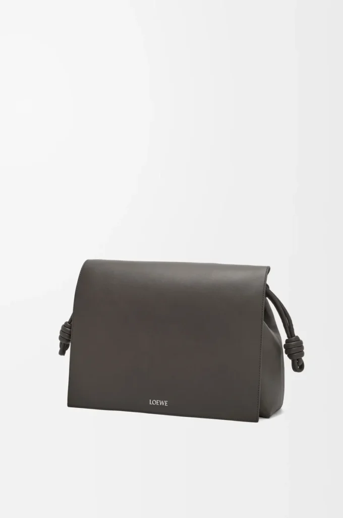 Flamenco satchel in shiny supple calfskin Dark Grey Flamenco satchel in shiny supple calfskin Dark Grey