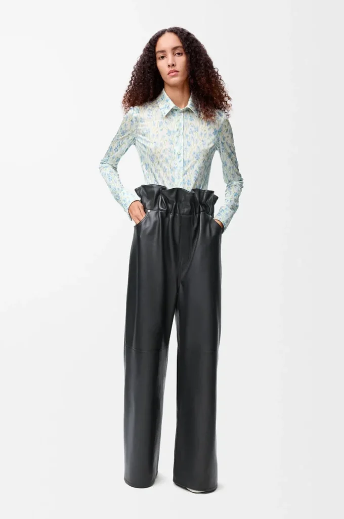 Flamenco trousers in nappa lambskin Black