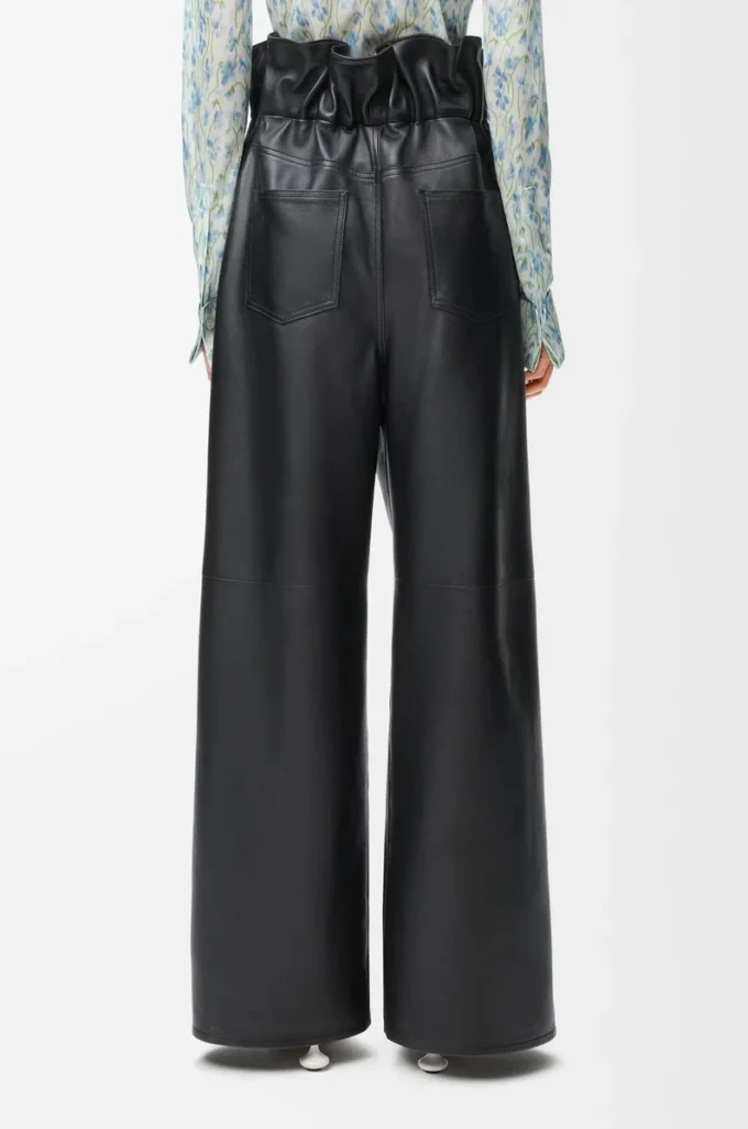 Flamenco trousers in nappa lambskin Black