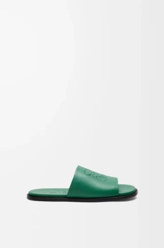 Flex Anagram slide in soft calfskin Green