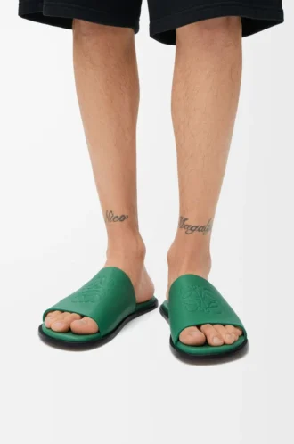Flex Anagram slide in soft calfskin Green