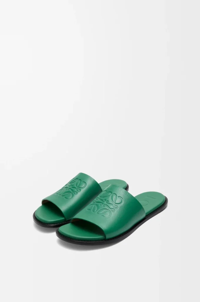 Flex Anagram slide in soft calfskin Green Flex Anagram slide in soft calfskin Green
