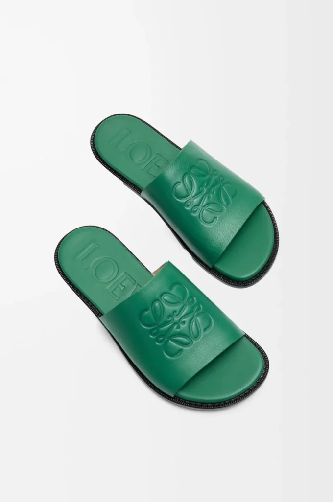 Flex Anagram slide in soft calfskin Green Flex Anagram slide in soft calfskin Green