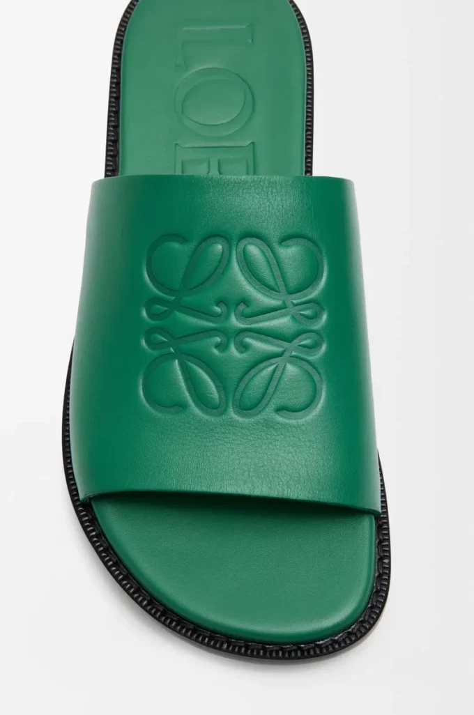 Flex Anagram slide in soft calfskin Green Flex Anagram slide in soft calfskin Green
