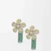 Flor earrings in sterling silver and crystals Silver/Yellow Flor earrings in sterling silver and crystals Silver/Yellow