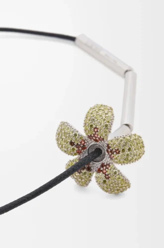 Flor necklace in sterling silver and crystals Yellow/Silver Flor necklace in sterling silver and crystals Yellow/Silver