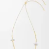 Flor necklace in sterling silver and enamel Gold/White Flor necklace in sterling silver and enamel Gold/White
