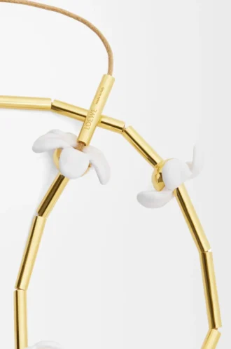 Flor necklace in sterling silver and enamel Gold/White