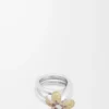 Flor ring in sterling silver and crystals Yellow/Silver Flor ring in sterling silver and crystals Yellow/Silver