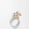 Flor ring in sterling silver and crystals Yellow/Silver Flor ring in sterling silver and crystals Yellow/Silver
