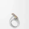 Flor ring in sterling silver and crystals Yellow/Silver Flor ring in sterling silver and crystals Yellow/Silver