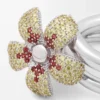 Flor ring in sterling silver and crystals Yellow/Silver Flor ring in sterling silver and crystals Yellow/Silver