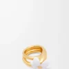 Flor ring in sterling silver and enamel Gold/White Flor ring in sterling silver and enamel Gold/White