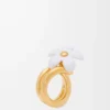 Flor ring in sterling silver and enamel Gold/White Flor ring in sterling silver and enamel Gold/White