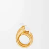 Flor ring in sterling silver and enamel Gold/White Flor ring in sterling silver and enamel Gold/White