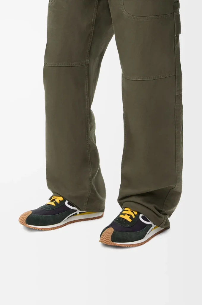 Flow Runner 2.0 in nylon and suede Black/White/Khaki Flow Runner 2.0 in nylon and suede Black/White/Khaki