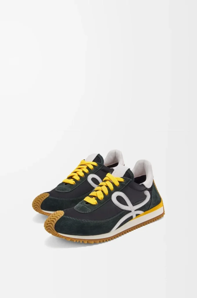 Flow Runner 2.0 in nylon and suede Black/White/Khaki Flow Runner 2.0 in nylon and suede Black/White/Khaki