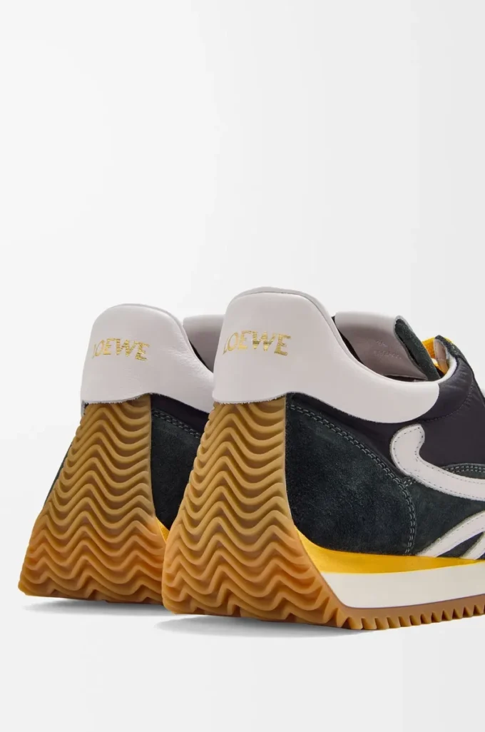 Flow Runner 2.0 in nylon and suede Black/White/Khaki Flow Runner 2.0 in nylon and suede Black/White/Khaki