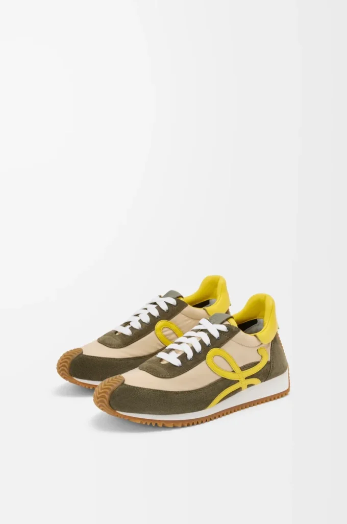Flow Runner 2.0 in nylon and suede Cream/Yellow/Olive Green Flow Runner 2.0 in nylon and suede Cream/Yellow/Olive Green