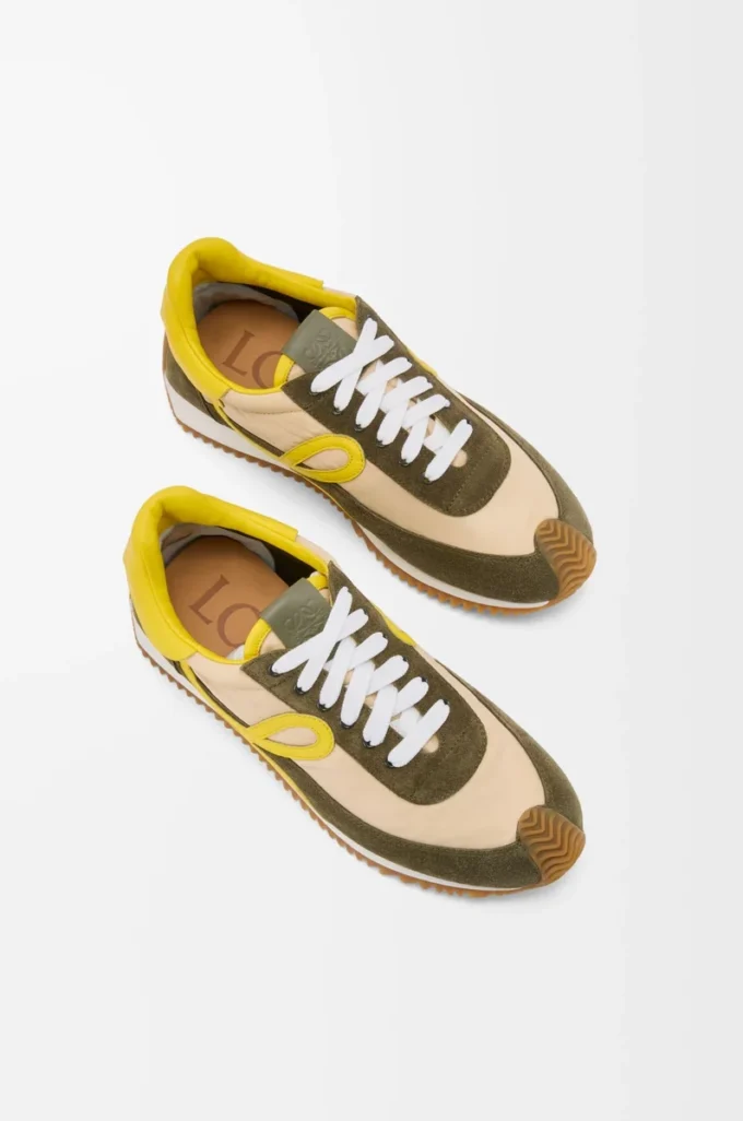 Flow Runner 2.0 in nylon and suede Cream/Yellow/Olive Green Flow Runner 2.0 in nylon and suede Cream/Yellow/Olive Green