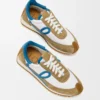Flow Runner 2.0 in nylon and suede Sand/Blue/White