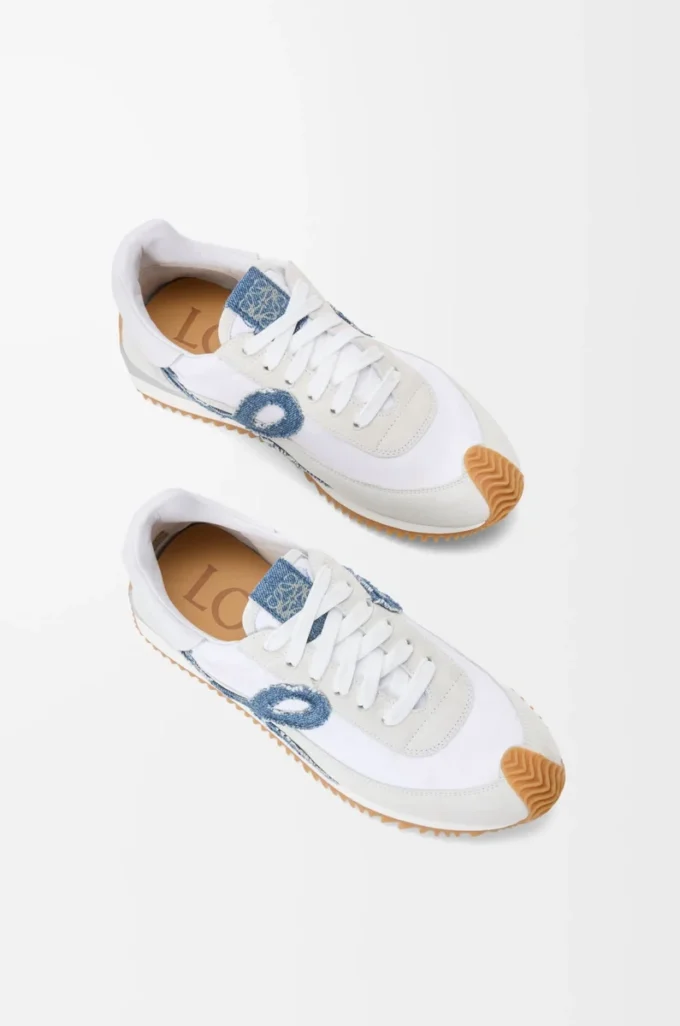 Flow Runner 2.0 in nylon and suede White/Light Denim Flow Runner 2.0 in nylon and suede White/Light Denim