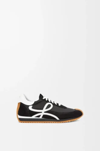 Flow Runner in nylon and suede Black/White
