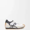 Flow Runner in nylon and suede Blue Anthracite/White